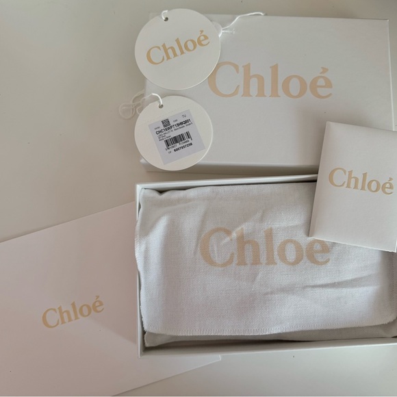 Chloé Black Leather Wallet with Gold Accent